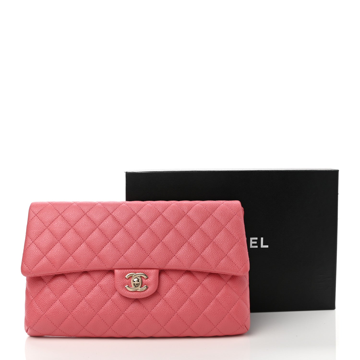 Chanel Caviar Quilted Flap Clutch Pink 8 of 8