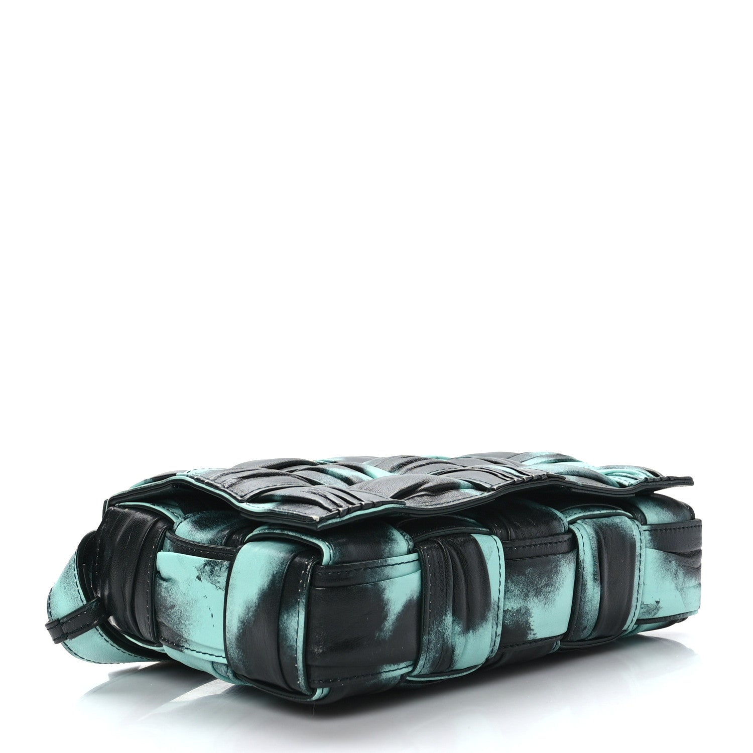 Bottega Veneta Foulard Tie Dye Maxi Intrecciato Padded Cassette Crossbody Bag Celadon Inkwell 4 of 8