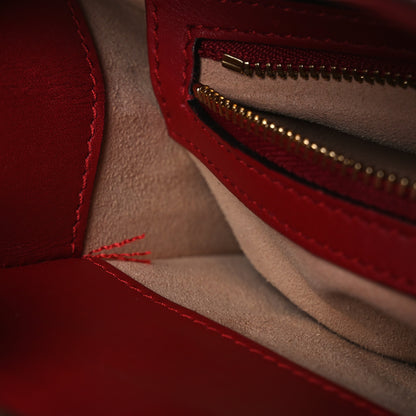 Gucci Nappa Bamboo Web Small Nymphaea Top Handle Bag Hibiscus Red 17 of 18