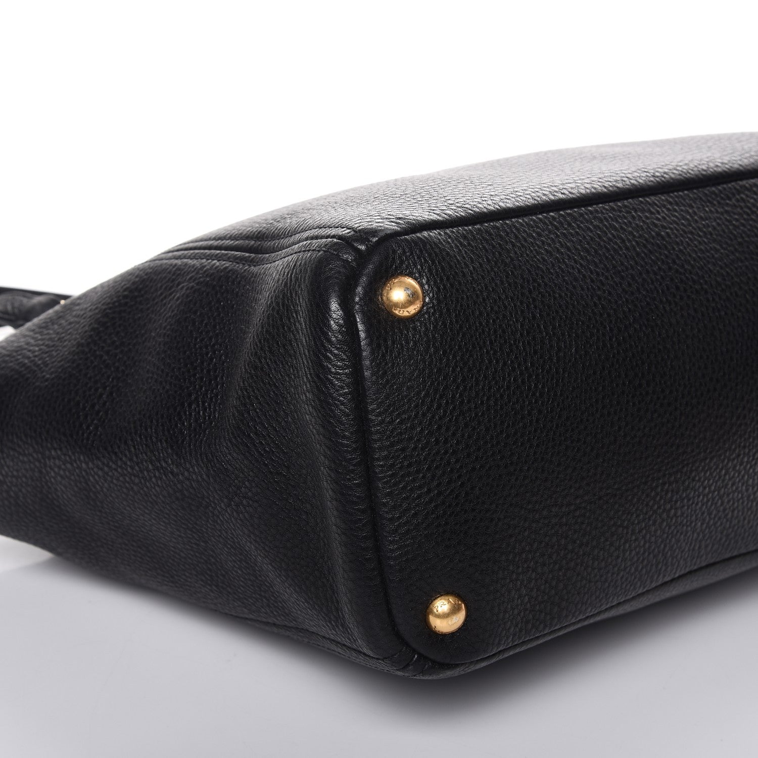 Prada Vitello Daino Side Pocket Shoulder Bag Black 10 of 11