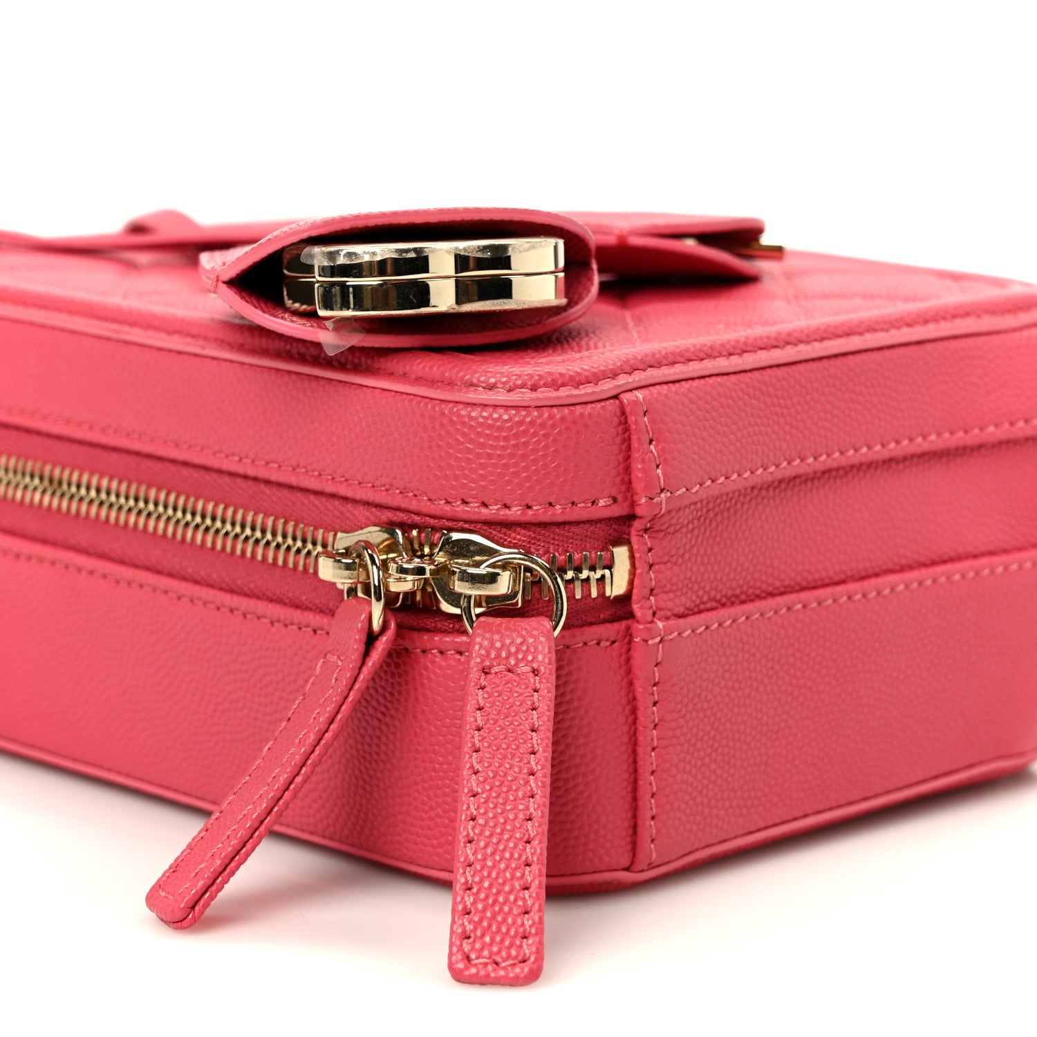 Chanel Caviar Quilted CC North South Filigree Vanity Case Pink 9 of 11