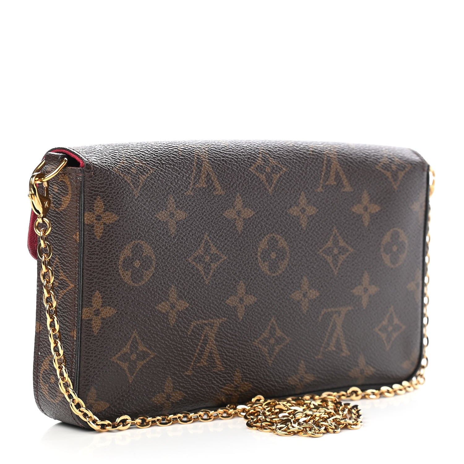 Louis Vuitton Monogram Pochette Felicie Chain Wallet Fuchsia 4 of 11