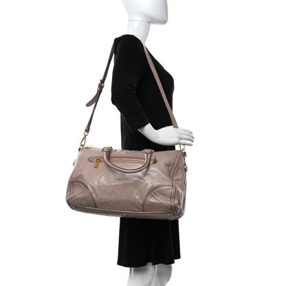 Prada Vitello Shine Antik Satchel Mughetto 2 of 15