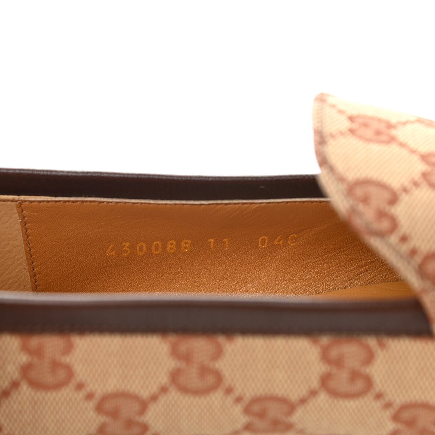 Canvas GG Monogram Horsebit Mens Jordaan Loafers 11 Beige Ruggine Light Brown