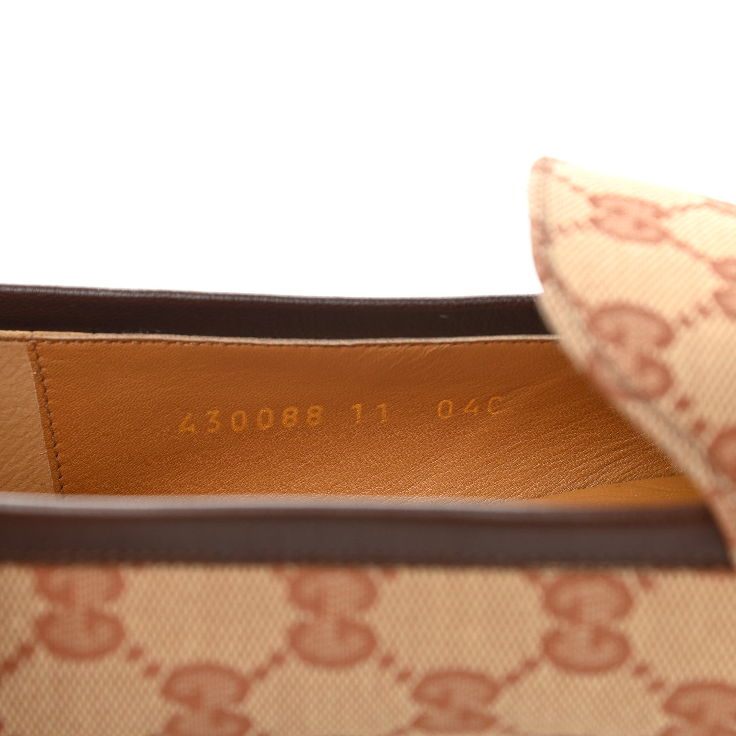 Gucci Canvas GG Monogram Horsebit Mens Jordaan Loafers 11 Beige Ruggine Light Brown 8 of 8