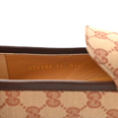 Gucci Canvas GG Monogram Horsebit Mens Jordaan Loafers 11 Beige Ruggine Light Brown 8 of 8