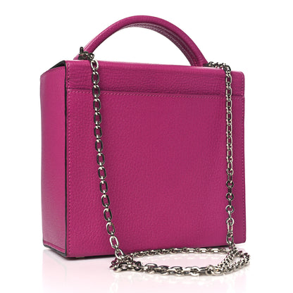 Hermes Chevre Mysore Enamel Cinhetic Boxy Top Handle Bag Rose Pourpre 3 of 10