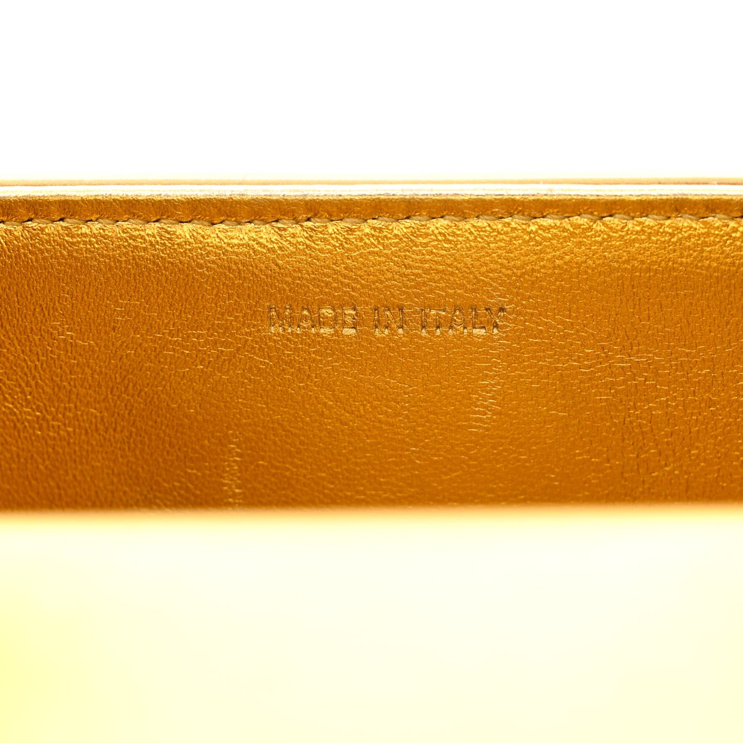 Metallic Grained Calfskin Mini Diorever Flap Gold