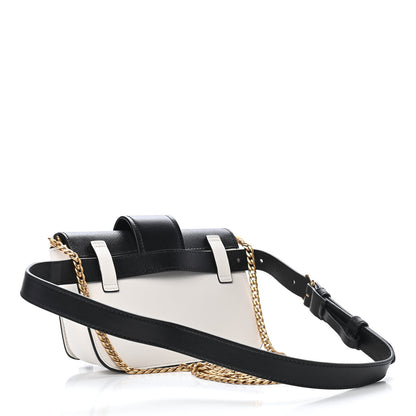 Prada Saffiano City Calf Cahier Belt Bag White Black 3 of 8