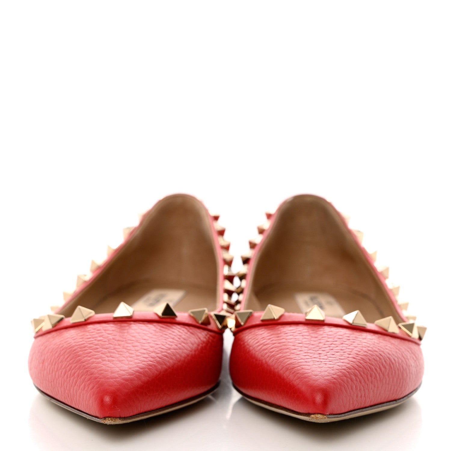 Valentino Garavani Pebbled Calfskin Rockstud Ballerina Flats 36 Rock Pink 2 of 11