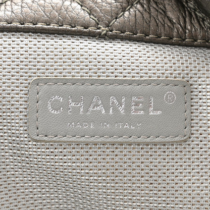 Chanel Metallic Calfskin Quilted XXL Travel Flap Bag Dark Silver 6 of 10