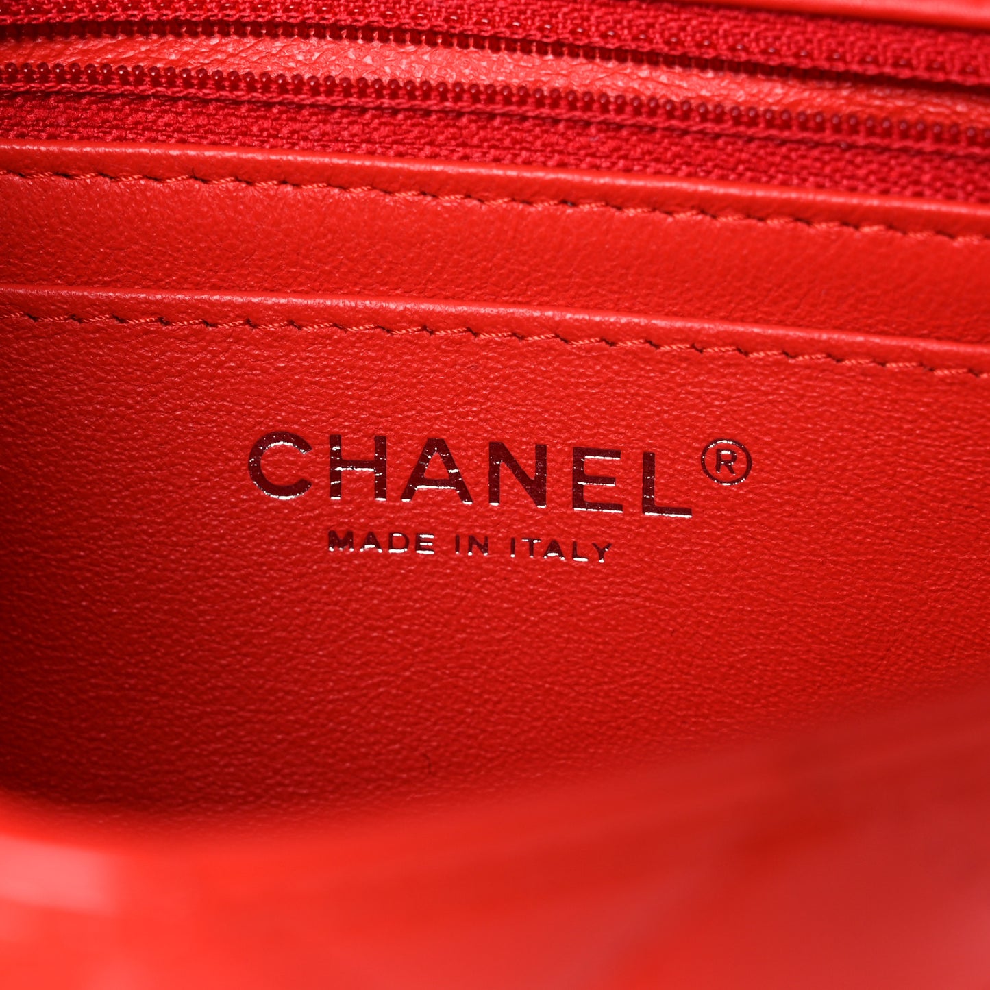 Patent Calfskin Quilted Mini Rectangular Flap Red