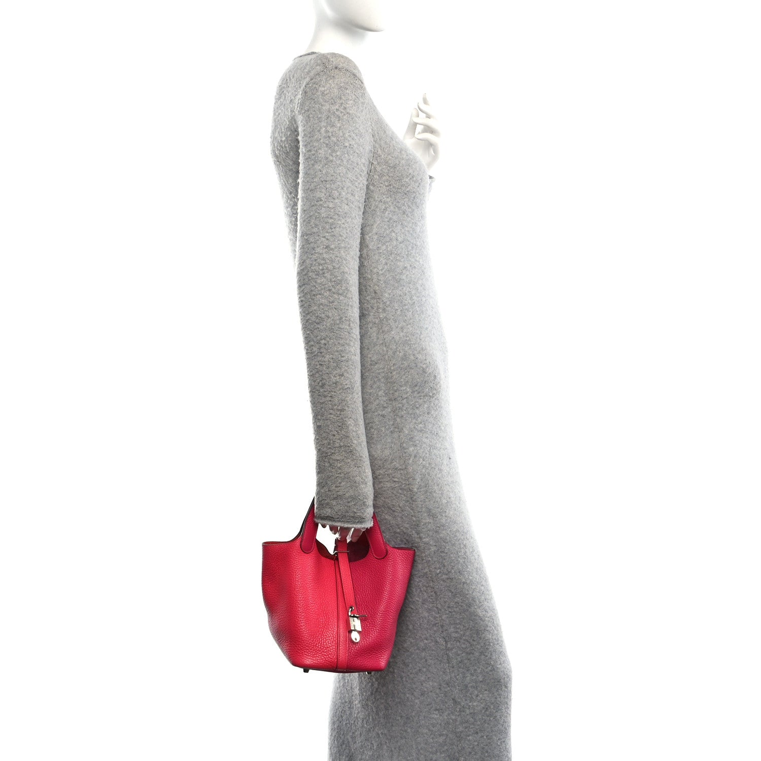 Hermes Taurillon Clemence Tri-Color Picotin Lock 18 PM Rose