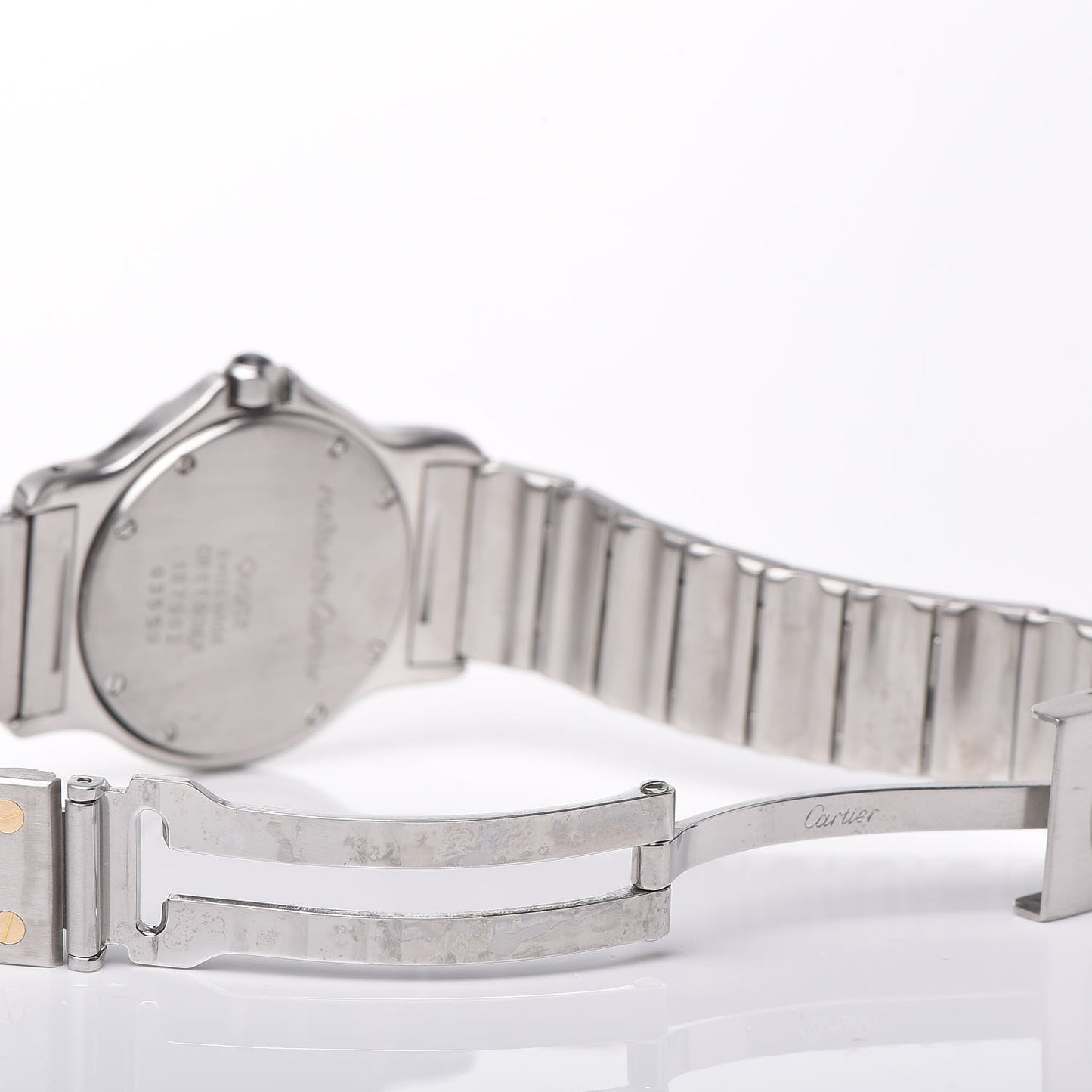 Stainless Steel 18K Yellow Gold 29mm Santos Octagon Quartz Watch