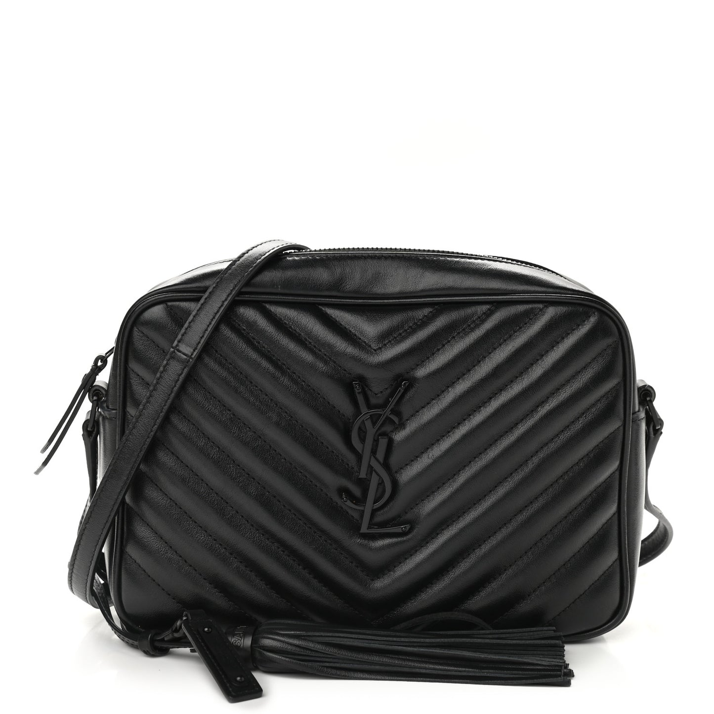Calfskin Matelasse Monogram Lou Camera Bag Black