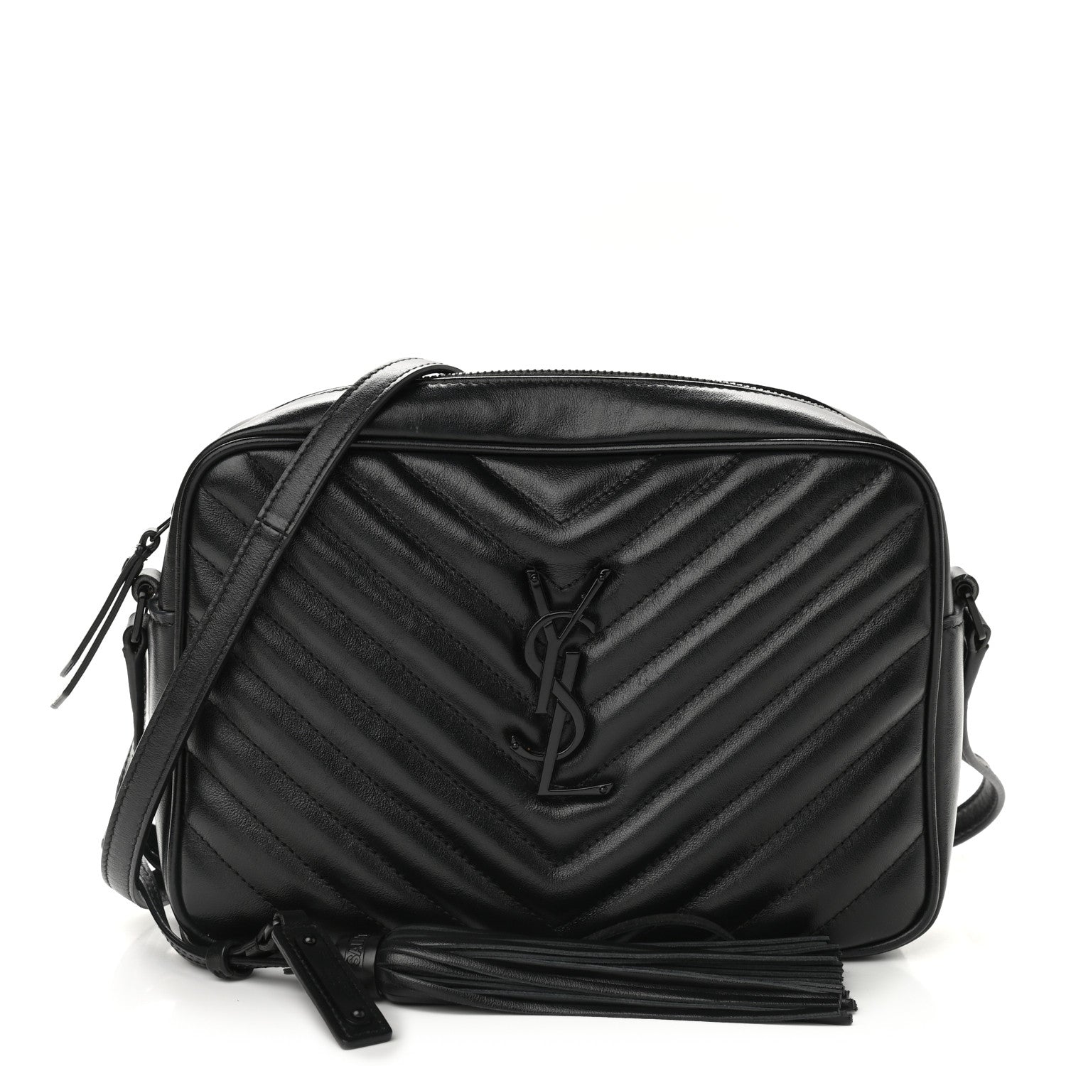 Saint Laurent Calfskin Matelasse Monogram Lou Camera Bag Black 1 of 9