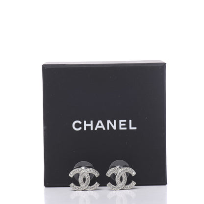 Chanel Crystal CC Earrings Silver 5 of 5