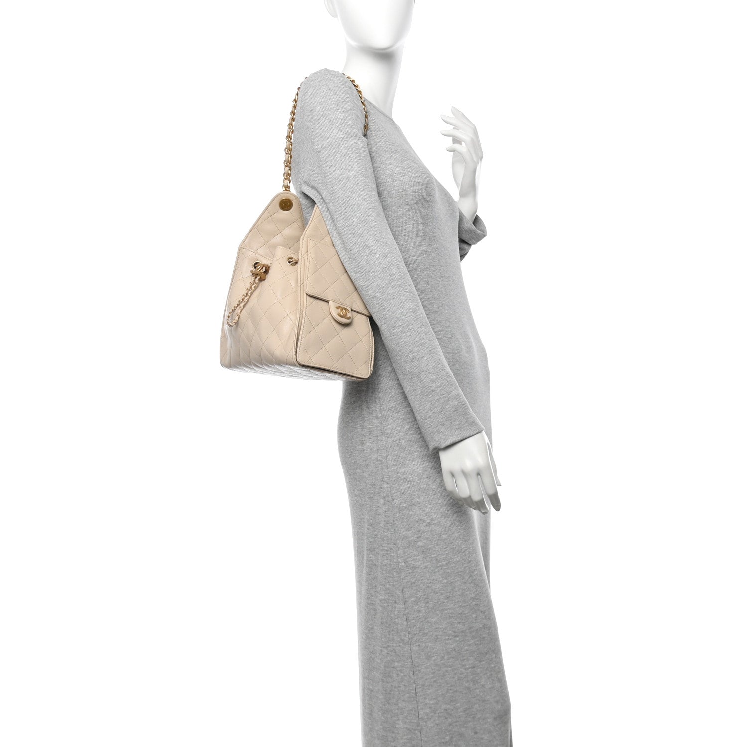 Chanel Caviar Quilted Small Chanel 25 Handbag Beige 2 of 11