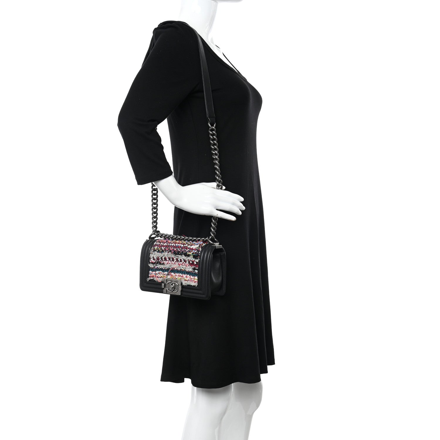 Chanel Tweed Calfskin Small Boy Flap Multicolor 2 of 10