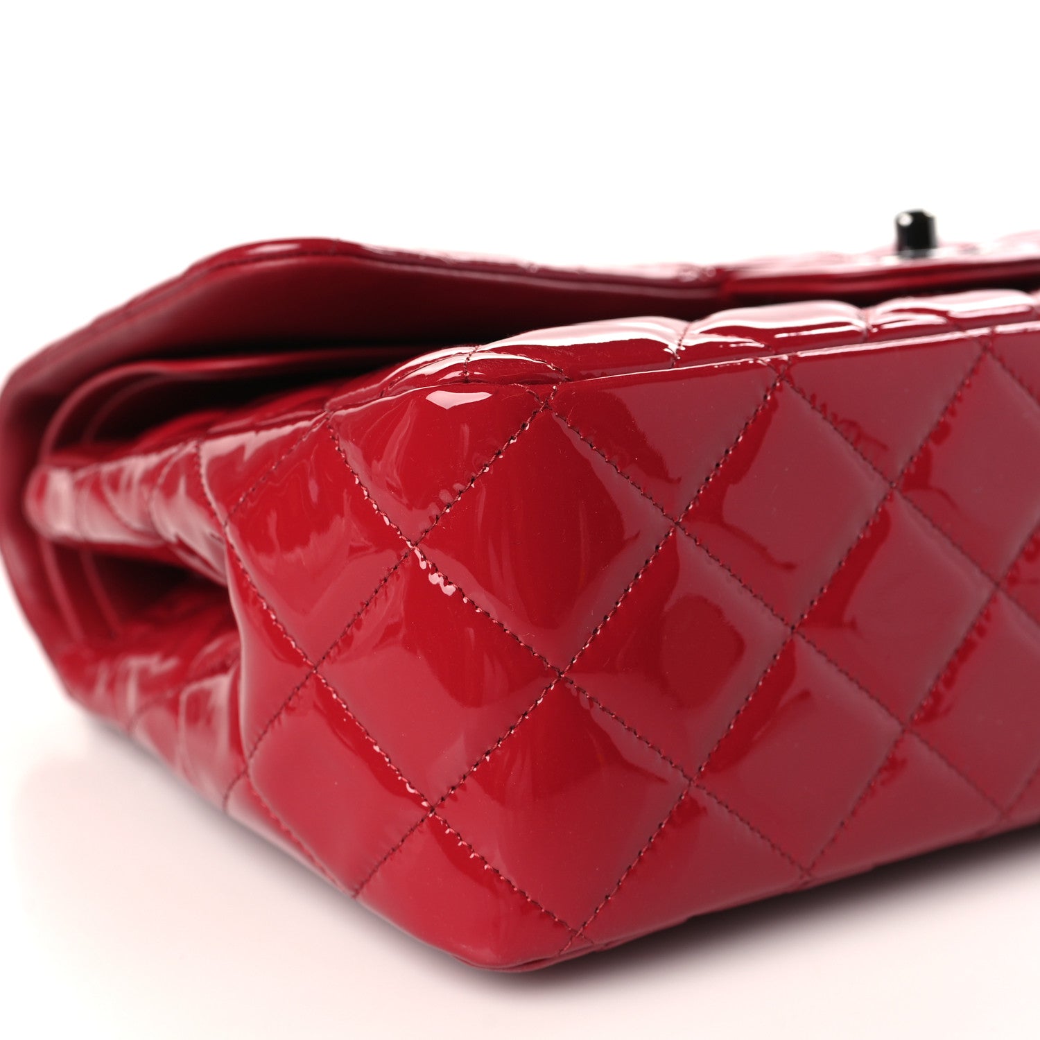 Chanel Patent Quilted Jumbo Double Flap Red 8 of 9