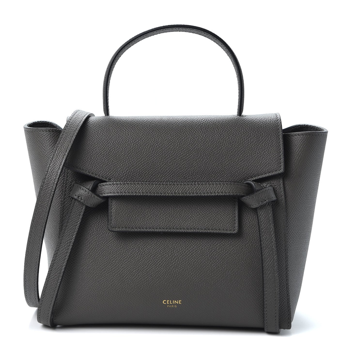 Grained Calfskin Nano Belt Bag Grey