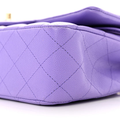 Chanel Caviar Quilted Medium Double Flap Purple 10 of 11