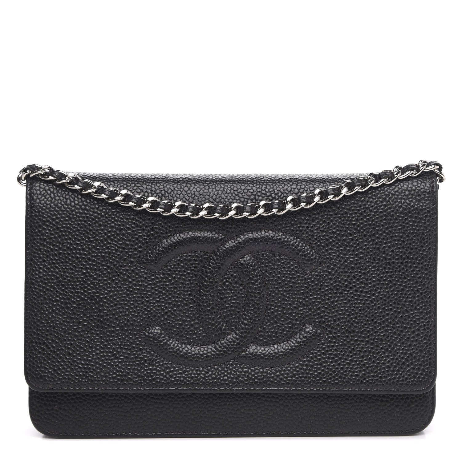 Chanel Caviar Timeless CC Wallet On Chain WOC Black 1 of 13