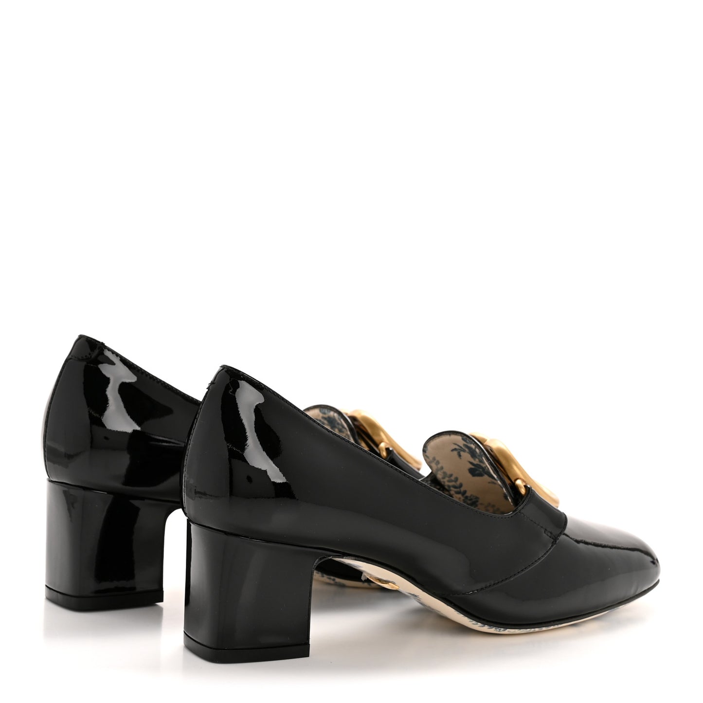 Vernice GG Victoire 55mm Loafer Pumps 36 Black