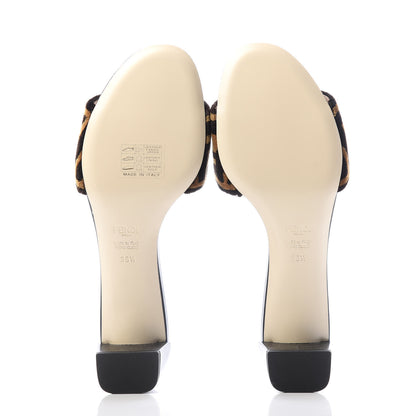 Fendi Velvet FF Slide Sandals 38.5 Tobacco 6 of 10