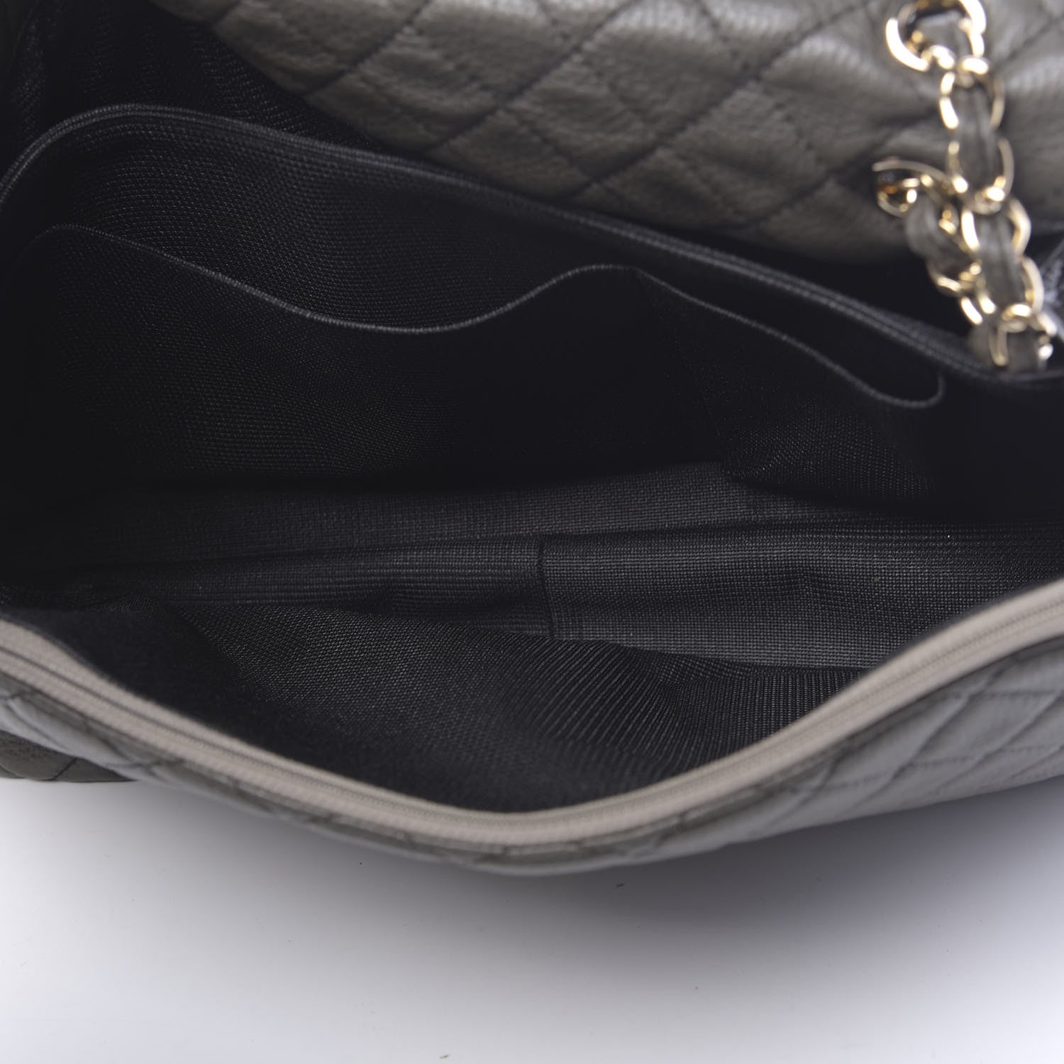 Chanel Metallized Calfskin Quilted XXL Travel Flap Bag Khaki 5 of 11