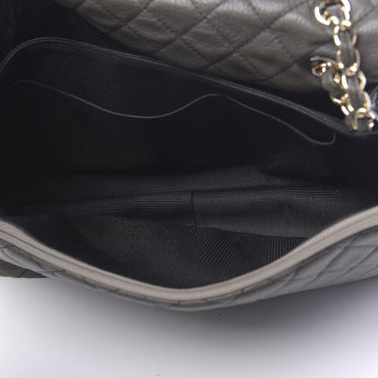 Chanel Metallized Calfskin Quilted XXL Travel Flap Bag Khaki 5 of 11