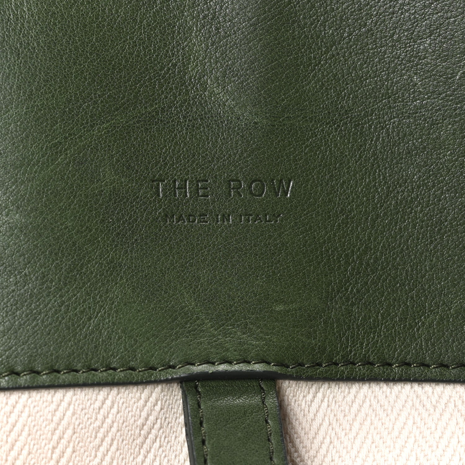 The Row Polished Saddle Calfskin Marlo Tote Bag Moss 6 of 9