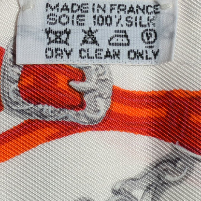 Hermes Silk Brides De Gala Twilly Blanc Orange Rouge 8 of 12