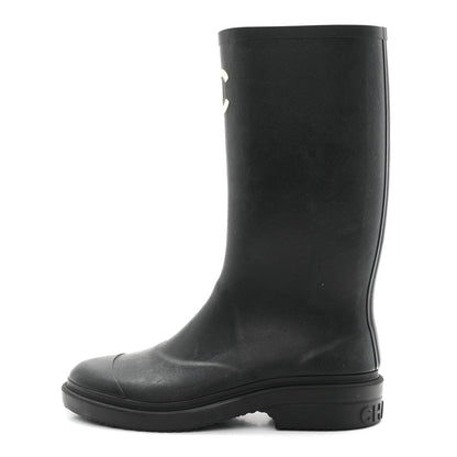 Chanel Caoutchouk CC High Boots 38 Black 1 of 9