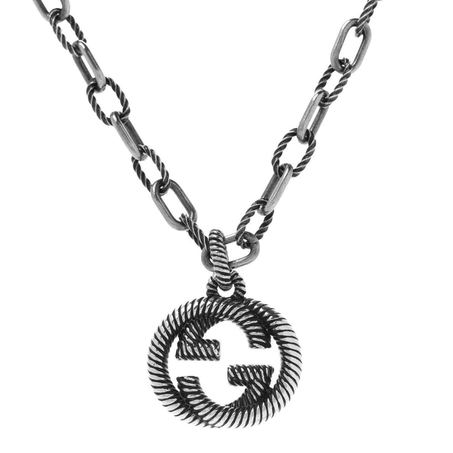 Sterling Silver Small Interlocking G Pendant Necklace
