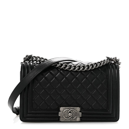 Chanel Lambskin Quilted Medium Boy Flap Black 1 of 12
