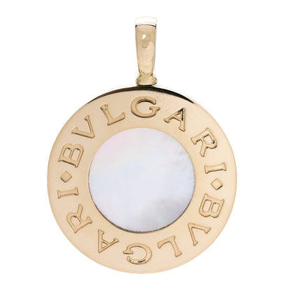 Bulgari Stainless Steel 18K Yellow Gold Black Onyx Mother of Pearl Pendant 1 of 5