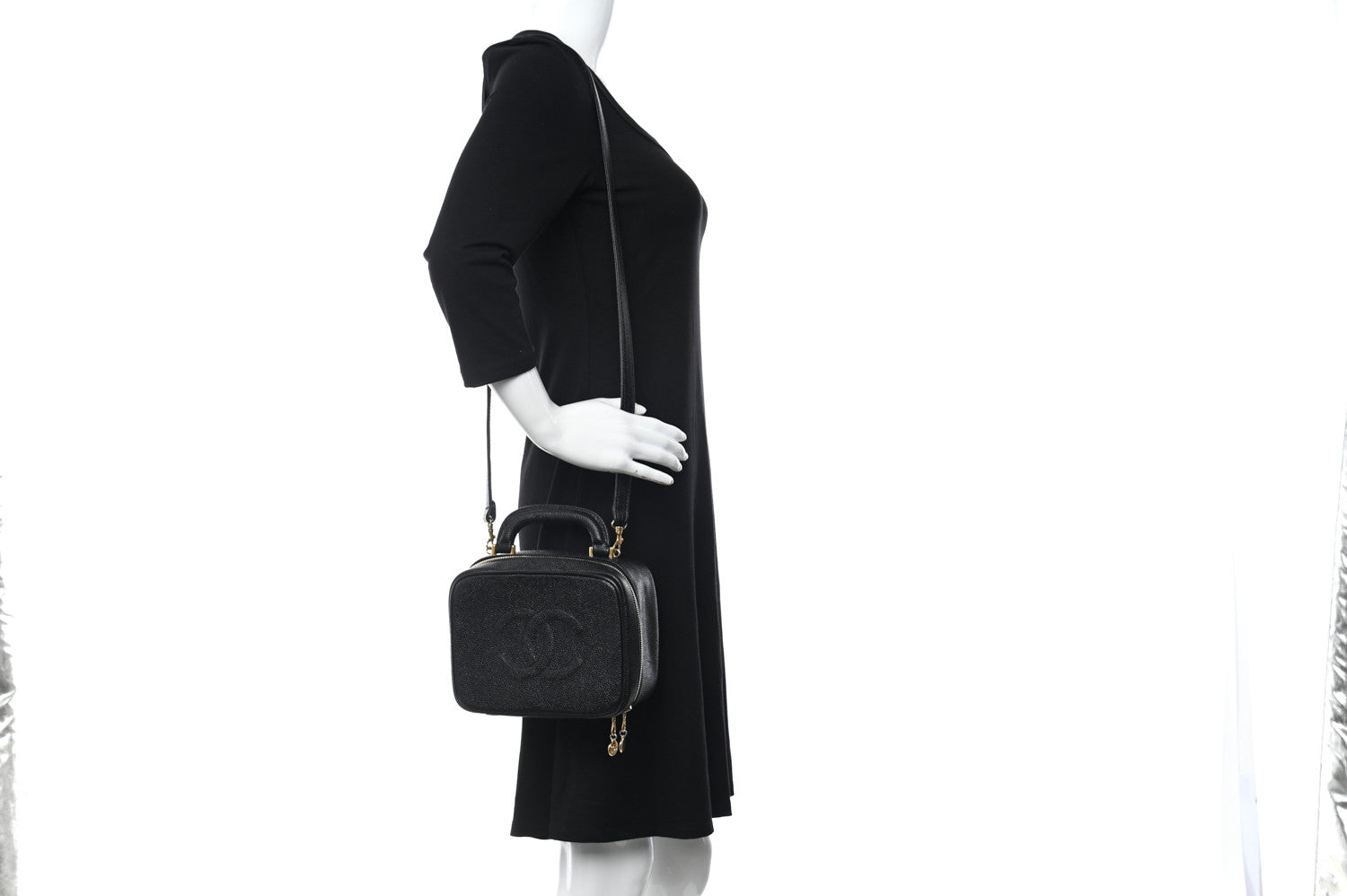 Chanel Caviar Timeless CC Vanity Case Black 2 of 13