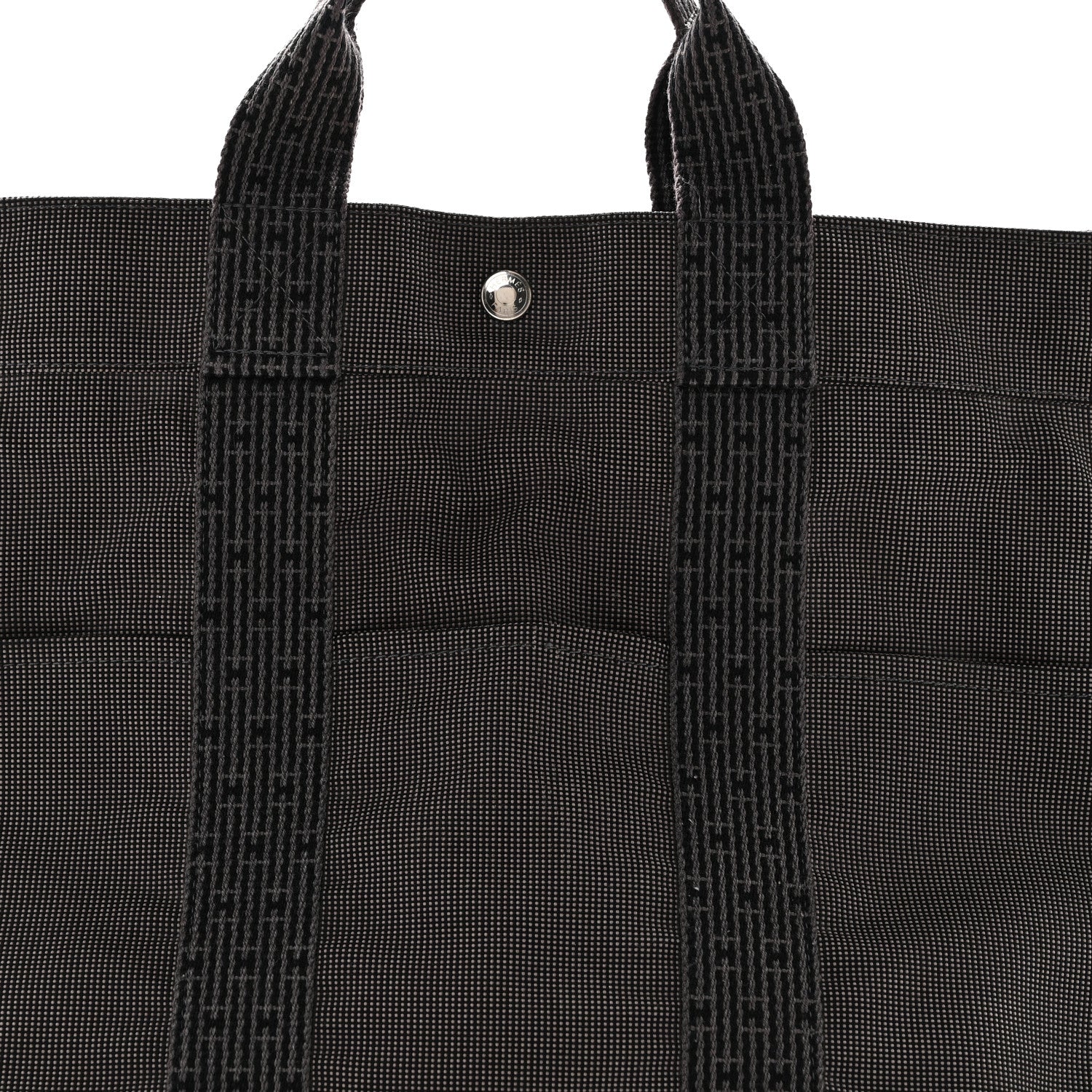 Hermes Canvas Herline MM Tote Grey 7 of 9