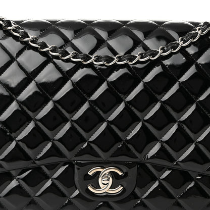 Chanel Patent Quilted Maxi Double Flap Black 8 of 12