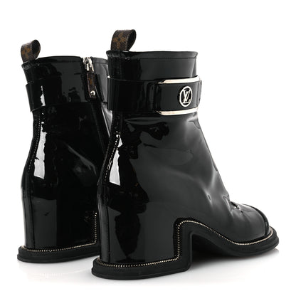 Louis Vuitton Patent Calfskin Moonlight Boots 38 Black 5 of 11