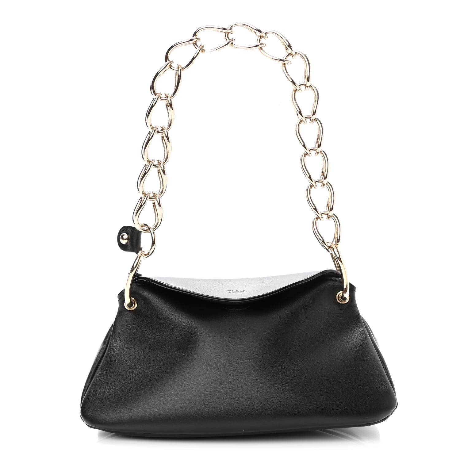 Chloe Shiny Calfskin Mini Juana Shoulder Bag Black 1 of 10