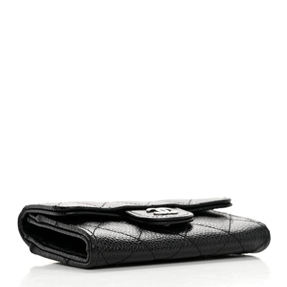 Chanel Caviar Quilted Flap Card Holder Wallet Black 4 of 9