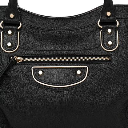 Balenciaga Chevre Gold Metallic Edge Hardware City Black Black 9 of 12