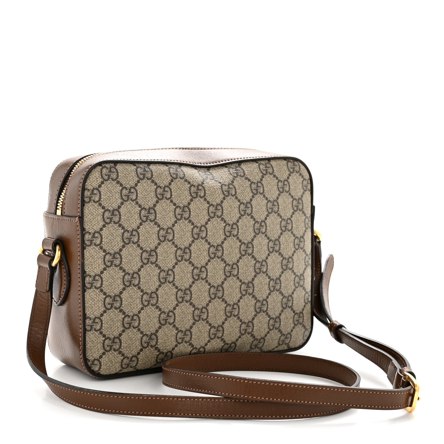 Gucci GG Supreme Monogram Small Horsebit 1955 Shoulder Bag Beige Brown Sugar 2 of 12