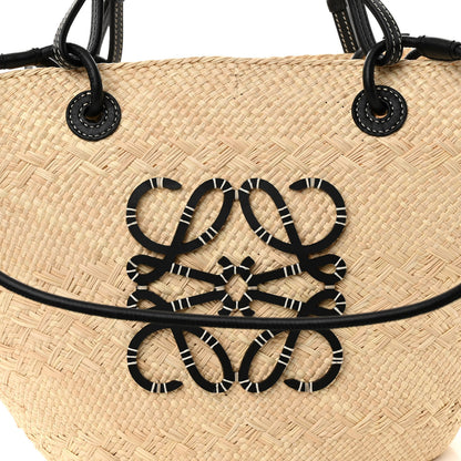 Loewe Iraca Palm Calfskin Medium Anagram Basket Bag Natural Black 7 of 9