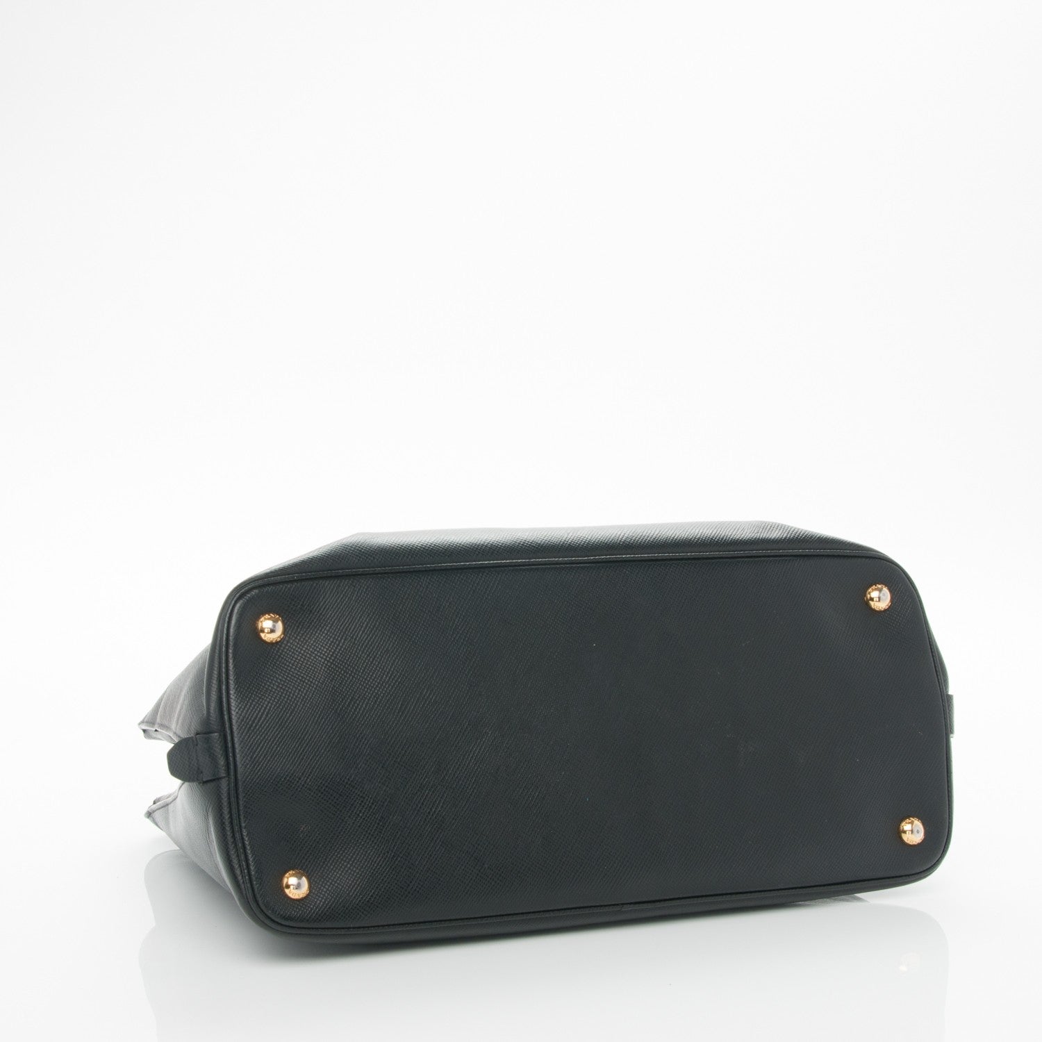Prada Saffiano Cuir Bi-Color Double Handle Tote Black Fuoco 5 of 11