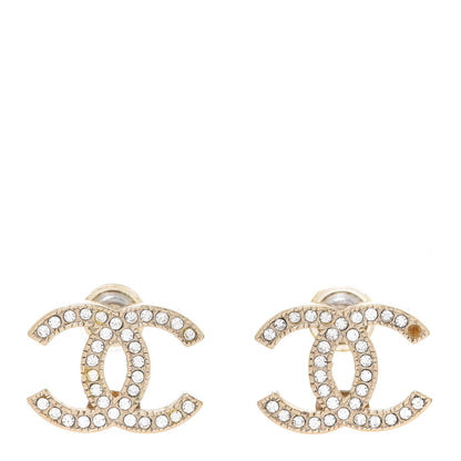 Chanel Crystal CC Earrings Gold 1 of 5