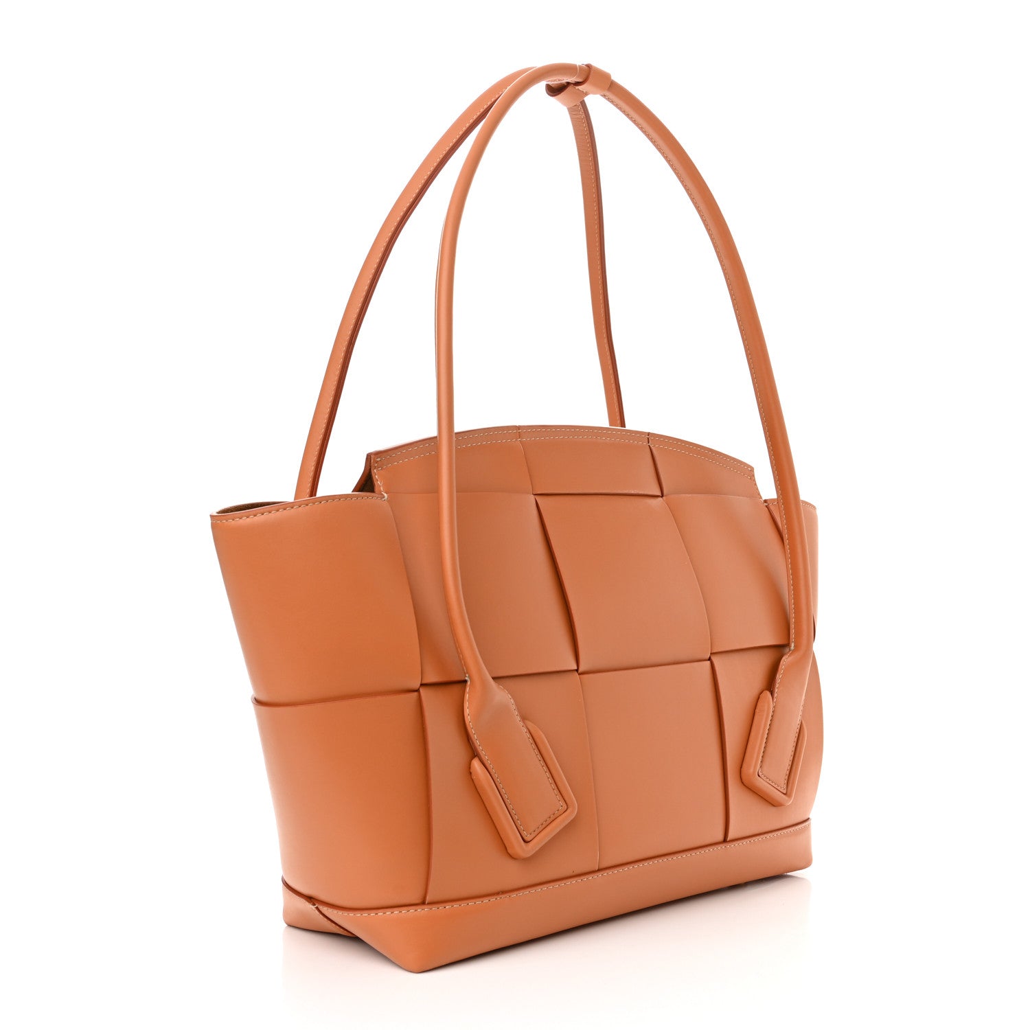 Bottega Veneta French Calfskin Maxi Intrecciato Medium Arco Caramel 2 of 8