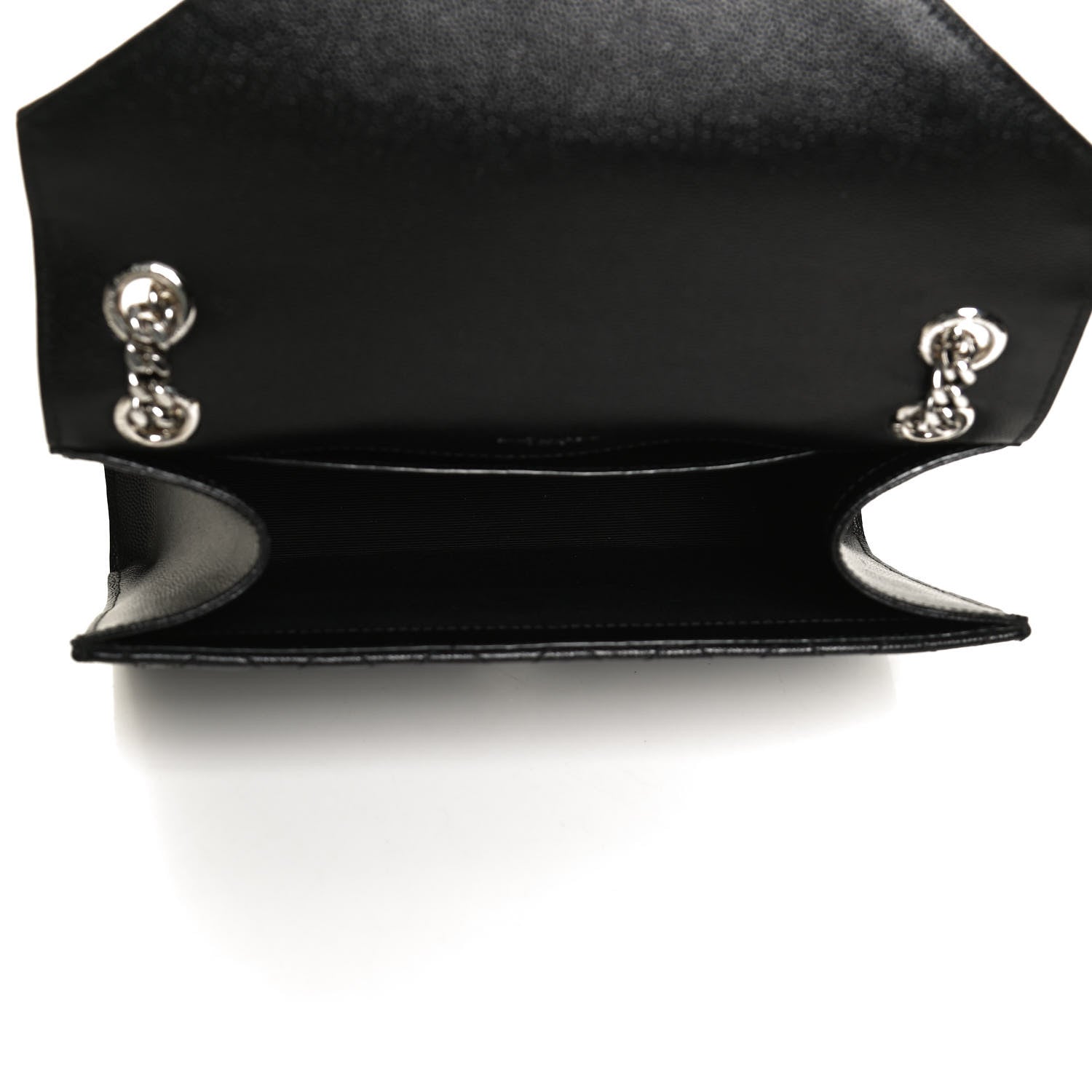 Saint Laurent Grain De Poudre Textured Mixed Matelasse Triquilt Medium Monogram Satchel Black 5 of 12